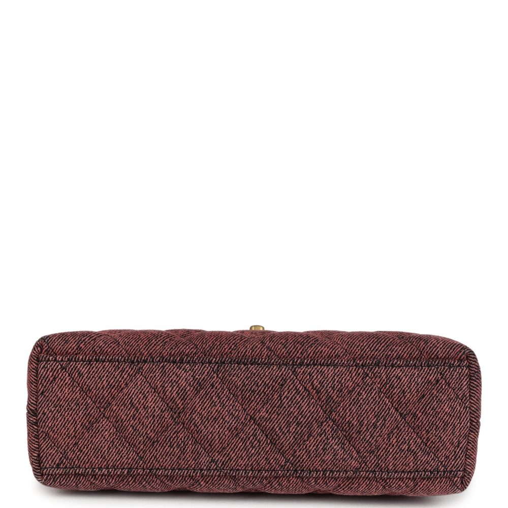 Chanel Small Kelly Shopper Pink Washed Denim Brushed Gold Hardware - Image 6