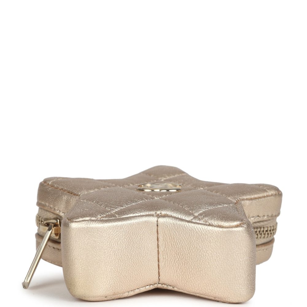 Chanel Walk Of Fame Star Clip-On Coin Purse Metallic Gold Goatskin Light Gold Hardware - Image 6