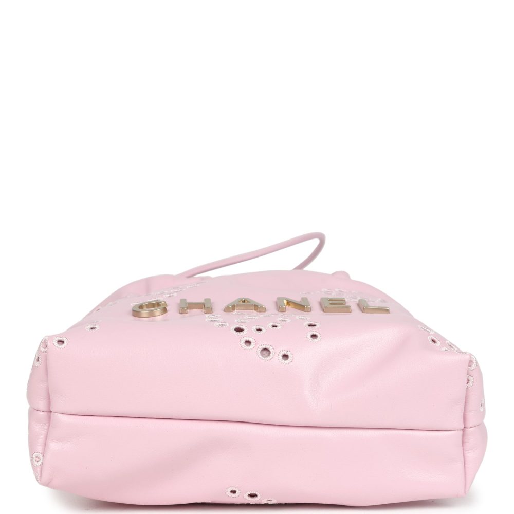 Chanel Mini 22 Bag Pink Shiny Calfskin Brushed Gold Hardware - Image 8