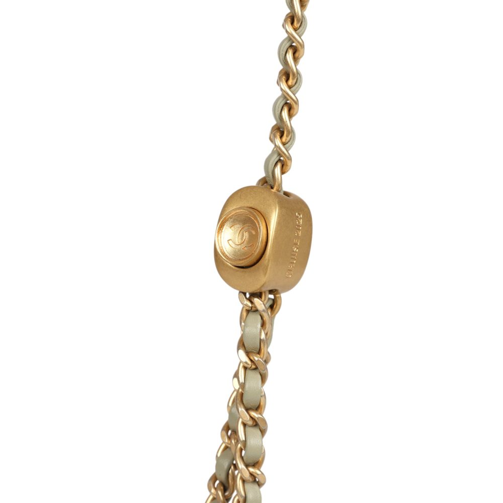Chanel Mini "Savon De Marseille" Camera Case Bag Khaki Shiny Lambskin Brushed Gold Hardware - Image 7