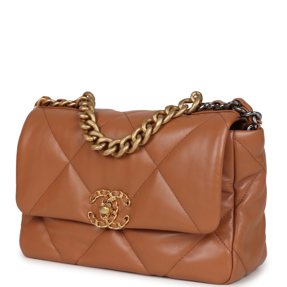 Chanel Medium 19 Flap Caramel Shiny Lambskin Mixed Metal Hardware - Image 5