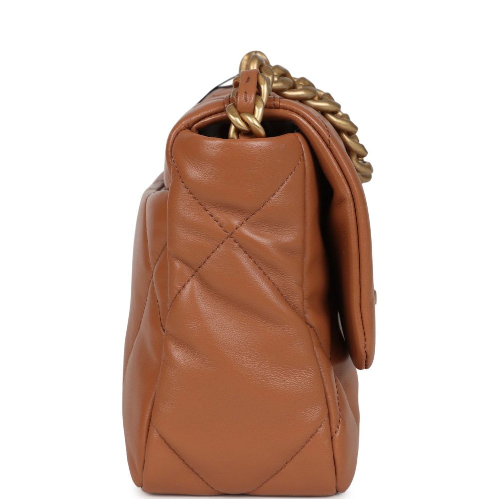 Chanel Medium 19 Flap Caramel Shiny Lambskin Mixed Metal Hardware - Image 3