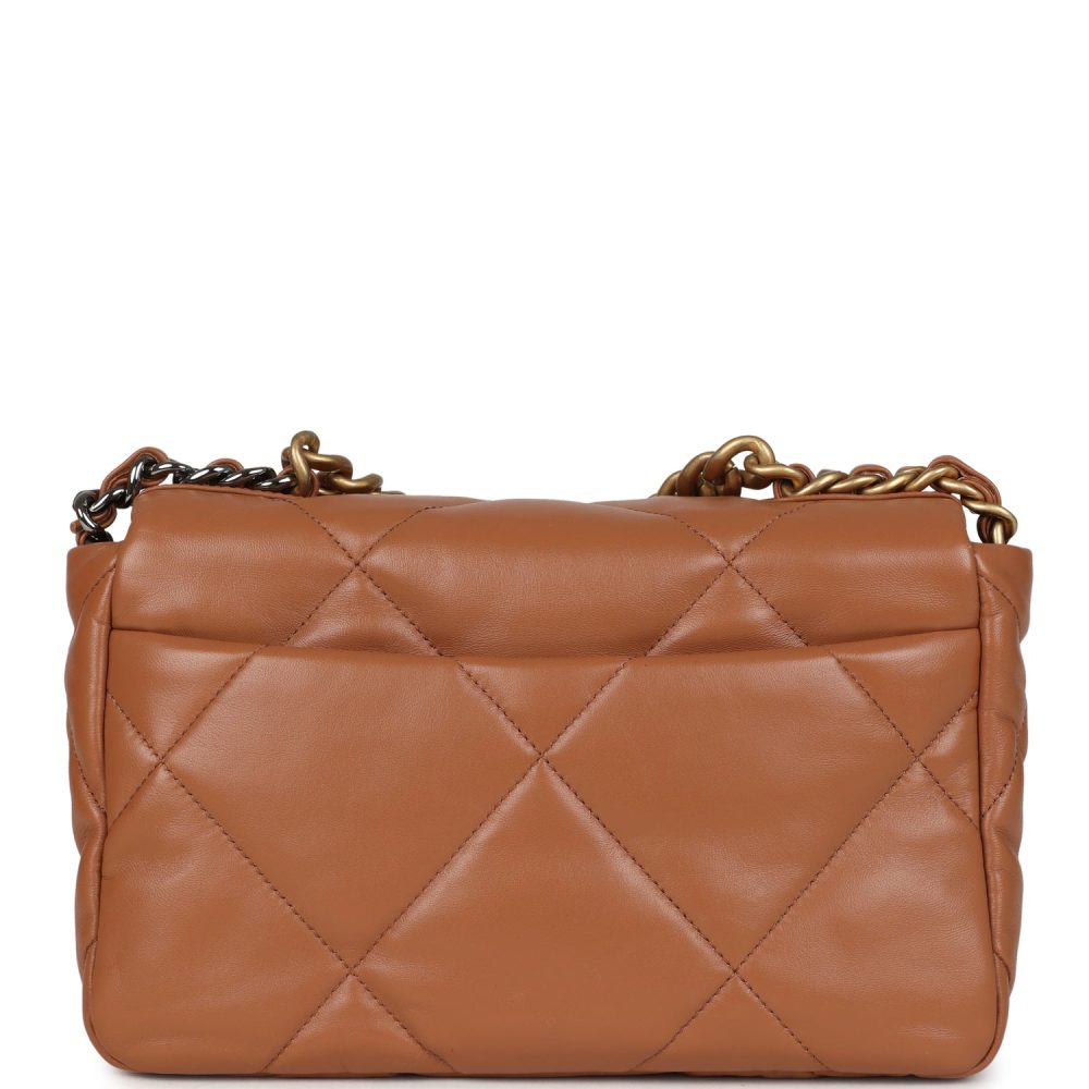 Chanel Medium 19 Flap Caramel Shiny Lambskin Mixed Metal Hardware - Image 4