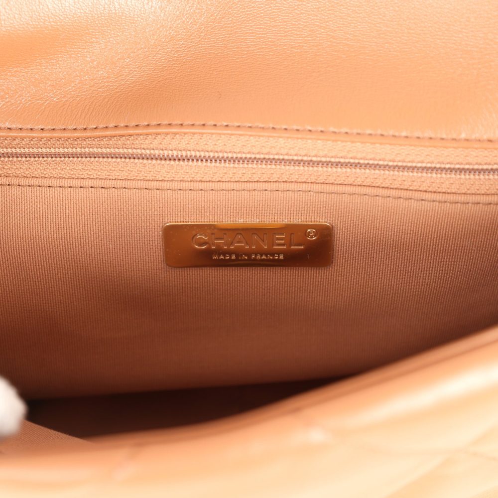 Chanel Medium 19 Flap Caramel Shiny Lambskin Mixed Metal Hardware - Image 9