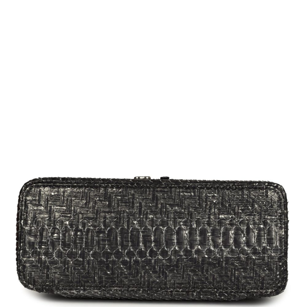 Chanel Vanity Case Black Metallic Python Silver Hardware - Image 6