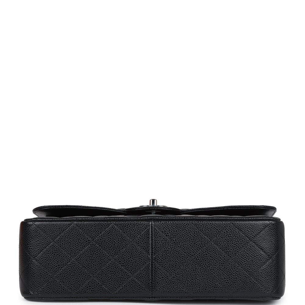 Chanel Jumbo Classic Double Flap Bag Black Caviar Silver Hardware - Image 7