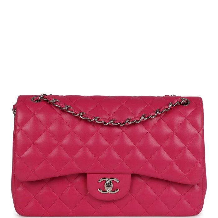 Pre-owned Chanel Jumbo Classic Double Flap Pink Lambskin Silver Hardware