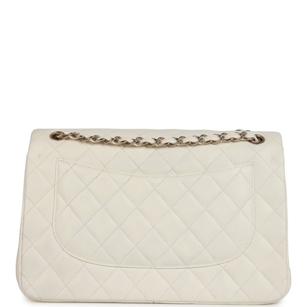 Chanel Jumbo Classic Double Flap White Caviar Light Gold Hardware - Image 4