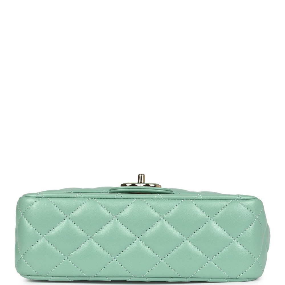 Chanel Candy Heart Mini Flap Bag Turquoise Lambskin Enamel and Light Gold Hardware - Image 7