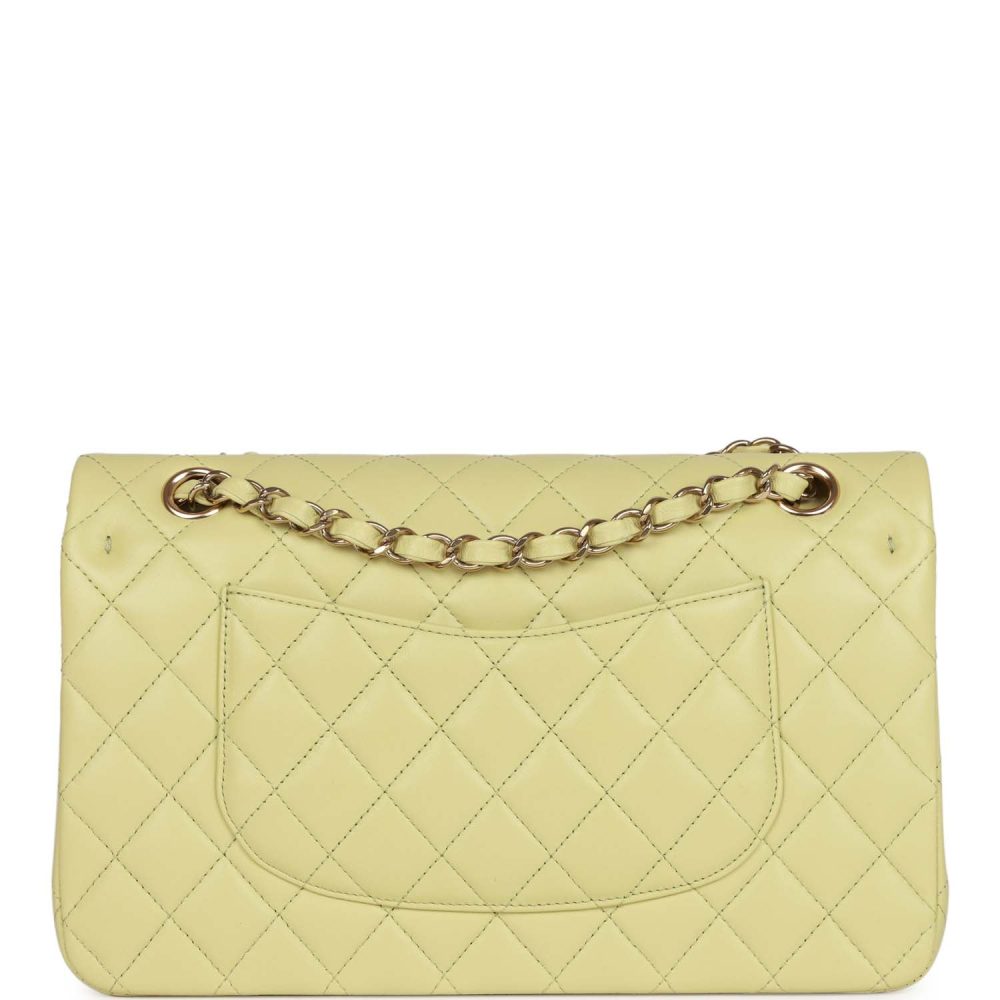 Chanel Medium Classic Double Flap Bag Light Green Lambskin Light Gold Hardware - Image 4