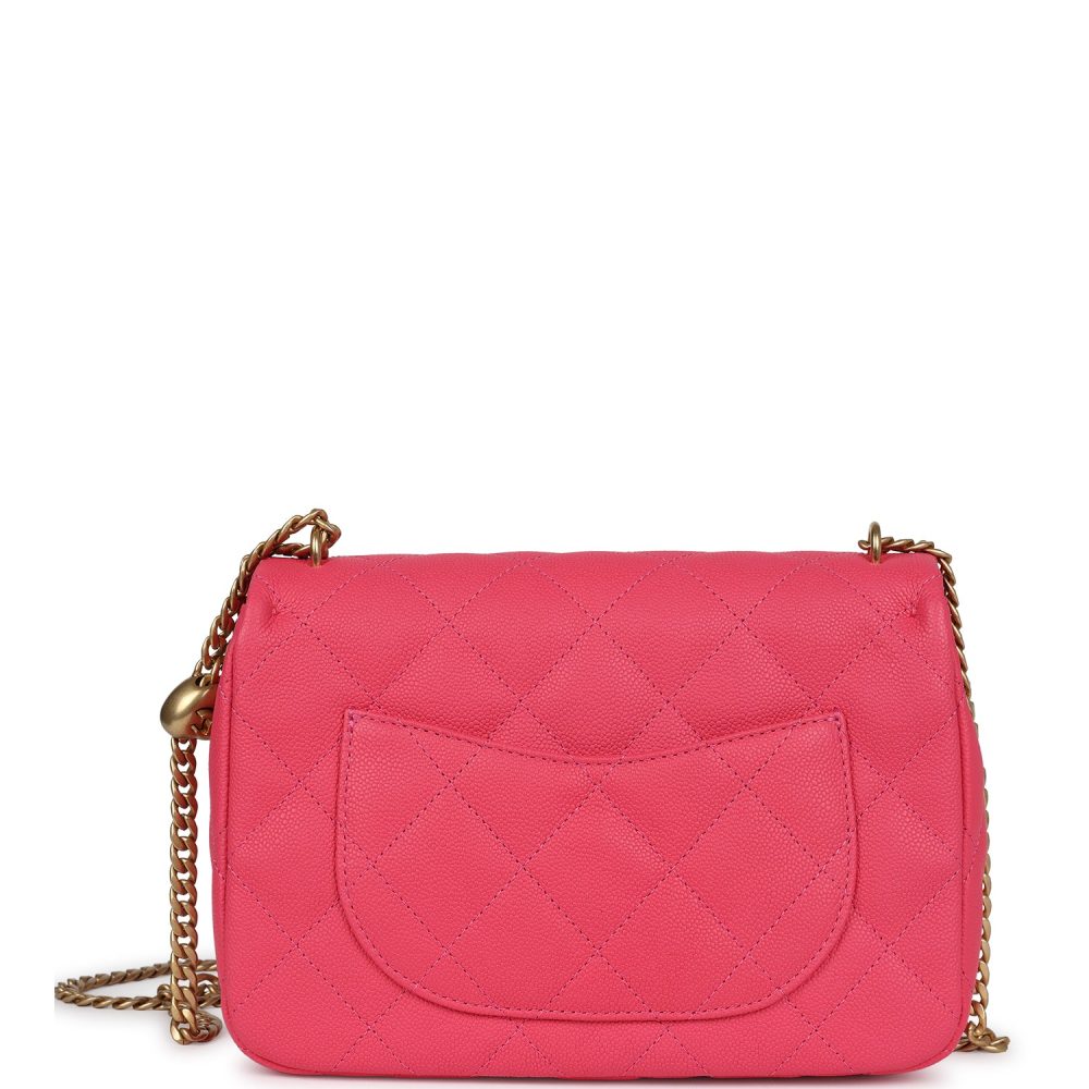 Chanel Medium Sweetheart Crush Flap Bag Pink Caviar Antique Gold Hardware - Image 5