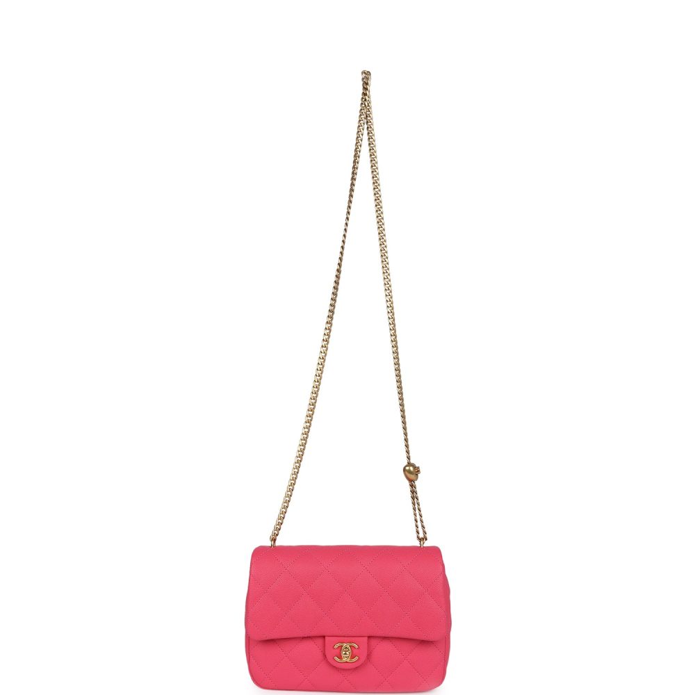 Chanel Medium Sweetheart Crush Flap Bag Pink Caviar Antique Gold Hardware - Image 7