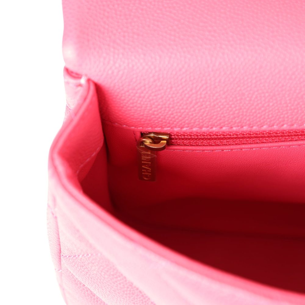 Chanel Medium Sweetheart Crush Flap Bag Pink Caviar Antique Gold Hardware - Image 11