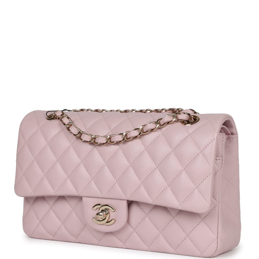 Chanel Medium Classic Double Flap Light Pink Caviar Light Gold Hardware - Image 5
