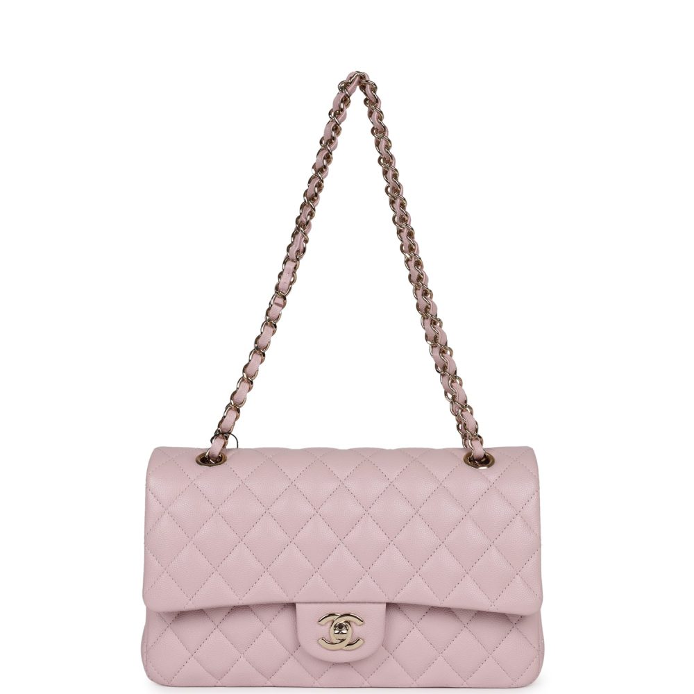 Chanel Medium Classic Double Flap Light Pink Caviar Light Gold Hardware - Image 7