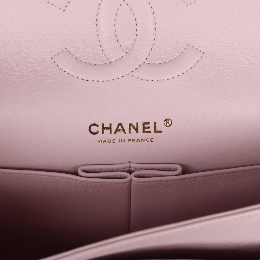 Chanel Medium Classic Double Flap Light Pink Caviar Light Gold Hardware - Image 8