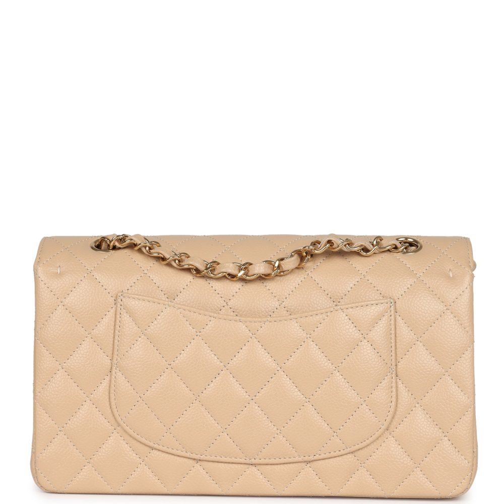 Chanel Medium Classic Double Flap Beige Caviar Gold Hardware - Image 4