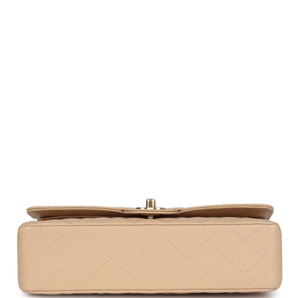 Chanel Medium Classic Double Flap Beige Caviar Gold Hardware - Image 6
