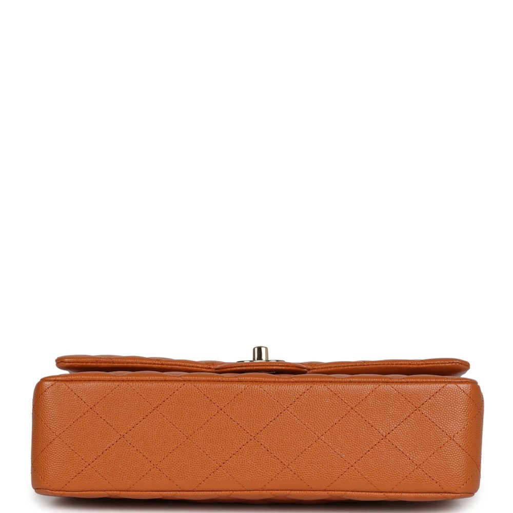 Chanel Medium Classic Double Flap Bag Caramel Caviar Light Gold Hardware - Image 6