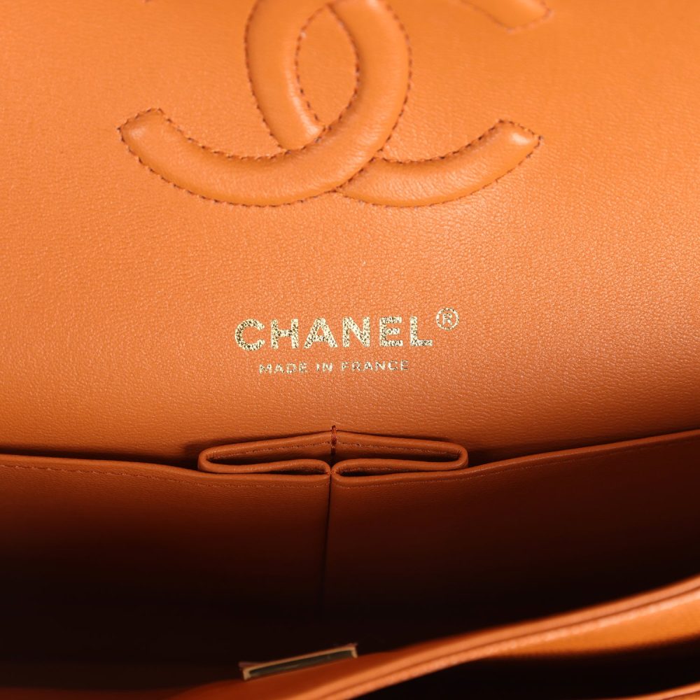 Chanel Medium Classic Double Flap Bag Caramel Caviar Light Gold Hardware - Image 8