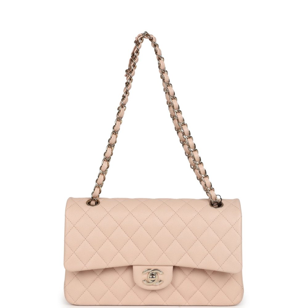 Chanel Medium Classic Double Flap Light Beige Caviar Light Gold Hardware - Image 7