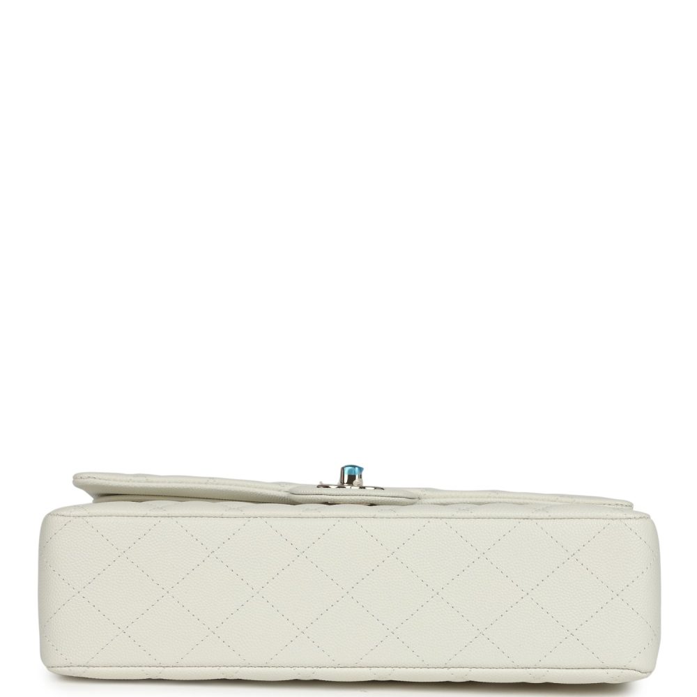 Chanel Medium Classic Double Flap White Caviar Light Gold Hardware - Image 6