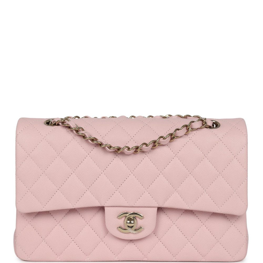 Chanel Medium Classic Double Flap Light Pink Caviar Light Gold Hardware