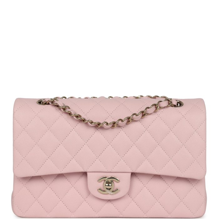 Chanel Medium Classic Double Flap Light Pink Caviar Light Gold Hardware