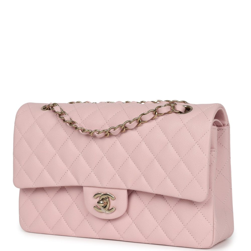 Chanel Medium Classic Double Flap Light Pink Caviar Light Gold Hardware - Image 5