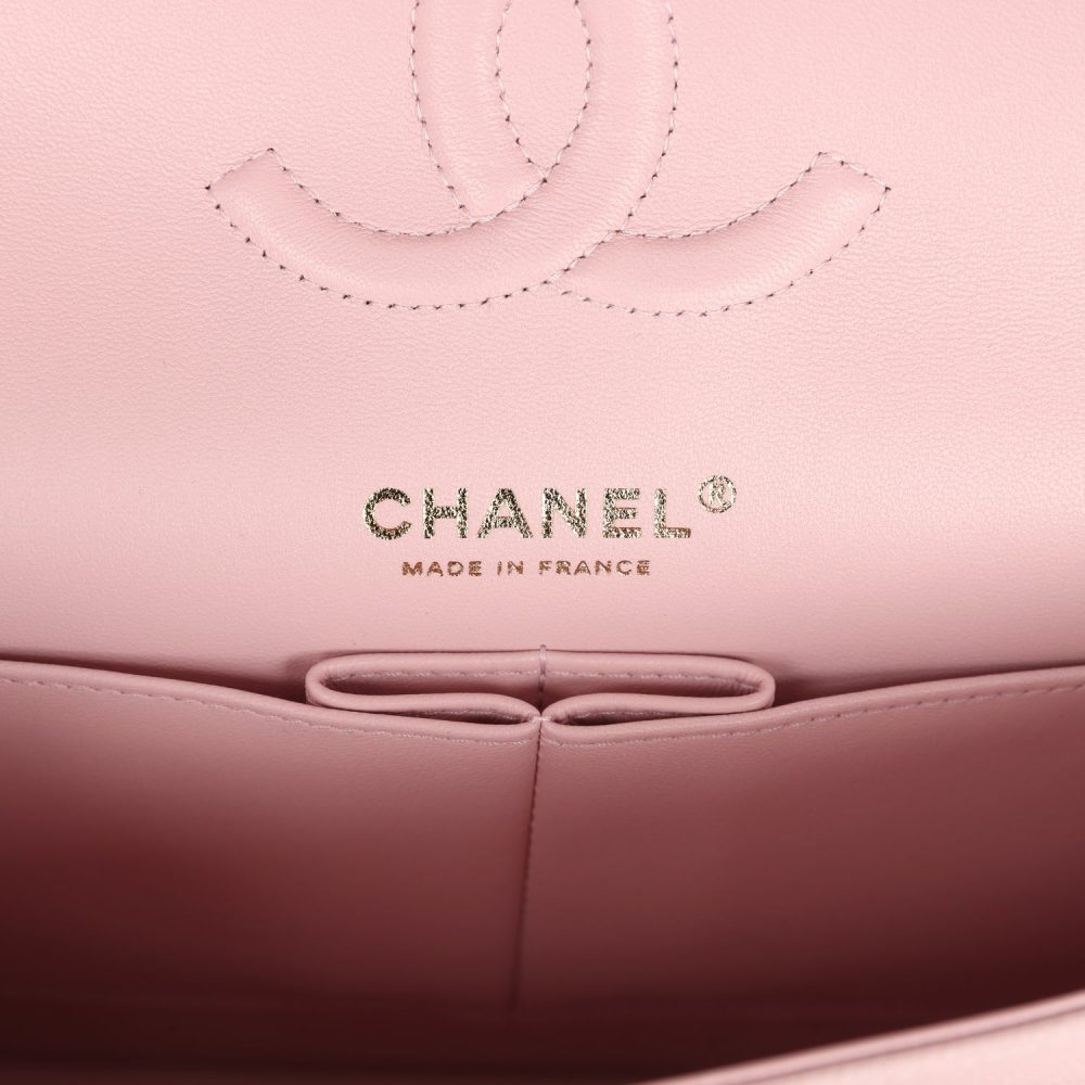 Chanel Medium Classic Double Flap Light Pink Caviar Light Gold Hardware - Image 8
