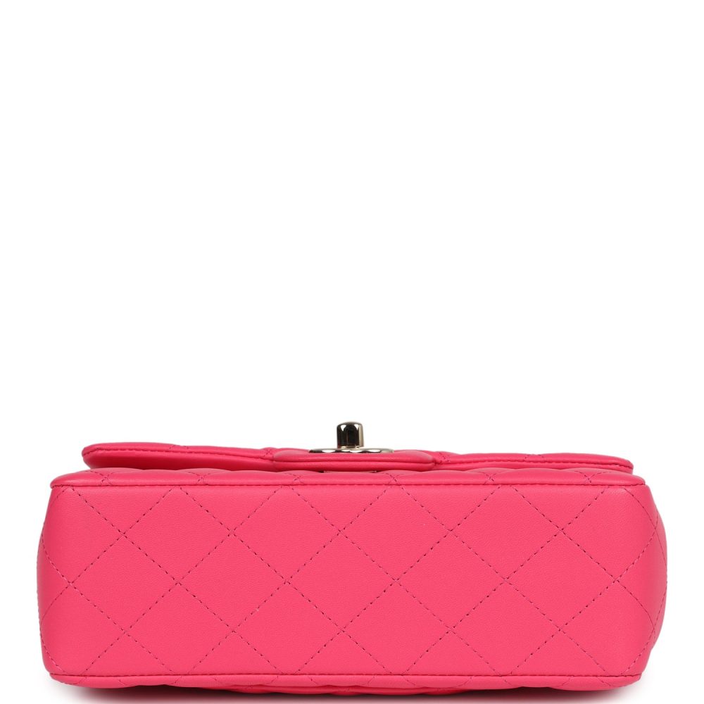 Chanel Mini Rectangular Flap with Top Handle Pink Lambskin Light Gold Hardware - Image 6