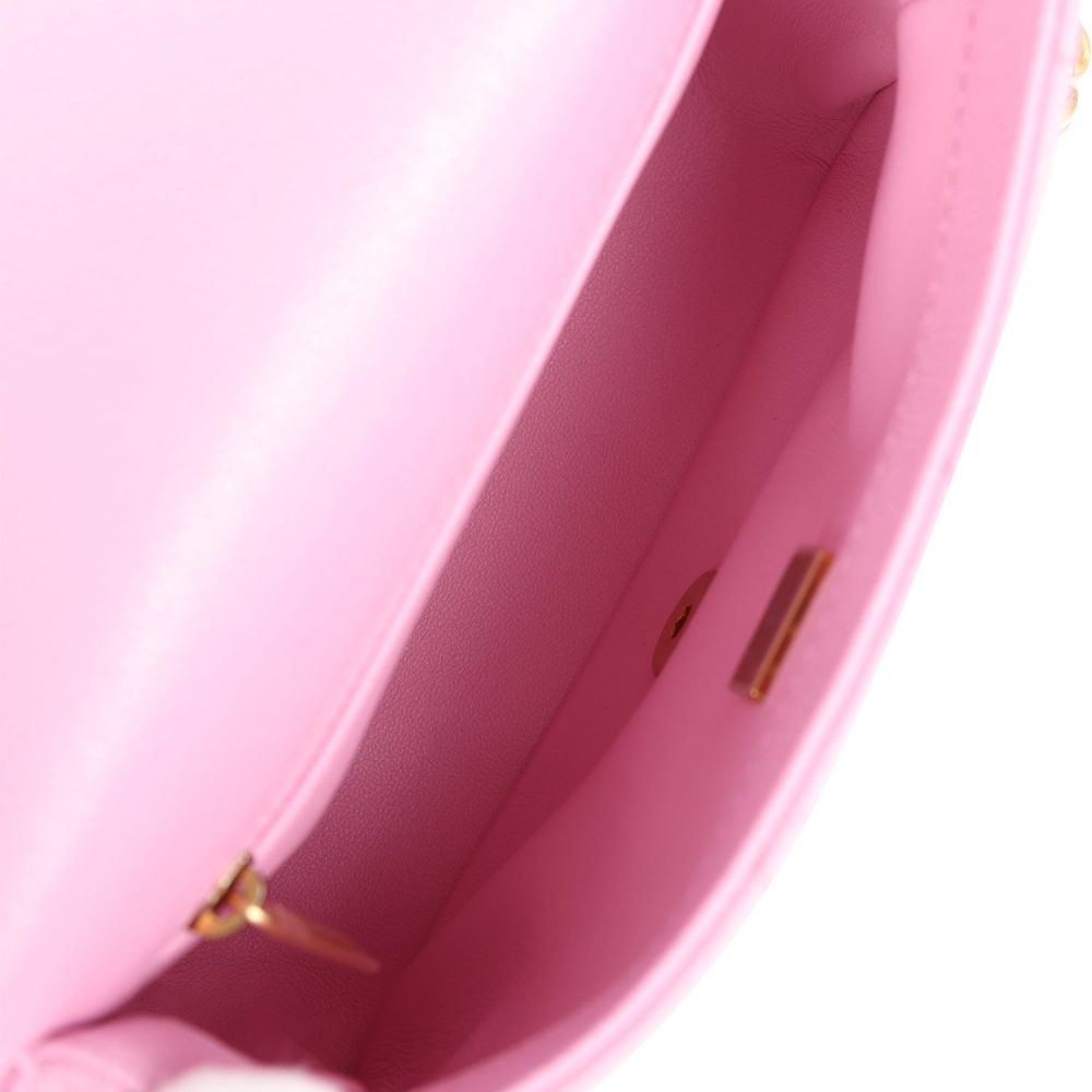 Chanel Mini Sweetheart Crush Square Flap Bag Pink Caviar Aged Gold Hardware - Image 9