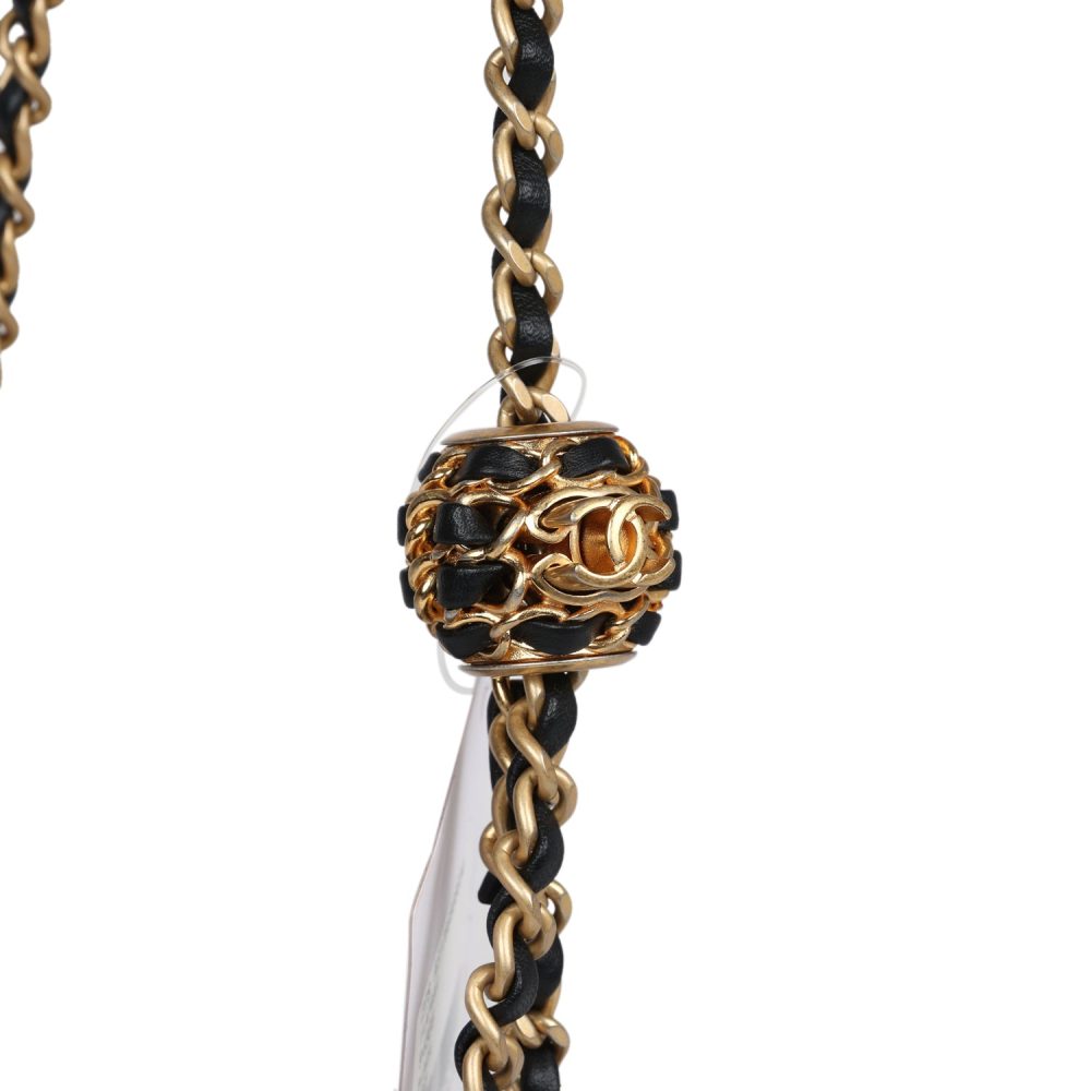 Chanel Mini Square Pearl Crush Flap Bag Black Lambskin Antique Gold Hardware - Image 8