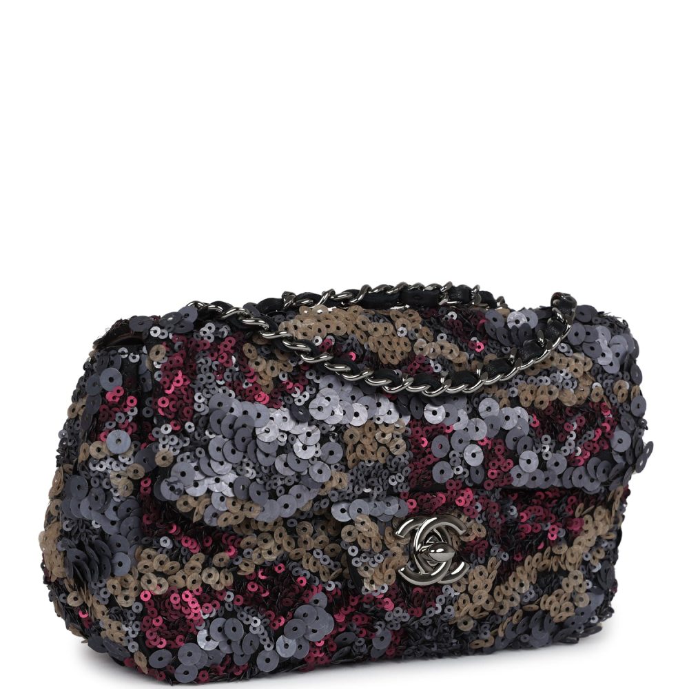Pre-owned Chanel Limited Edition Extra Mini Flap Bag Multicolor Sequin Ruthenium Hardware - Image 2