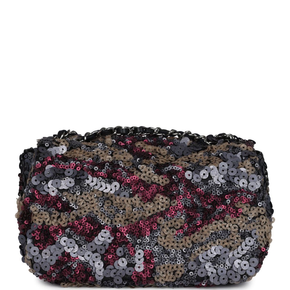 Pre-owned Chanel Limited Edition Extra Mini Flap Bag Multicolor Sequin Ruthenium Hardware - Image 4