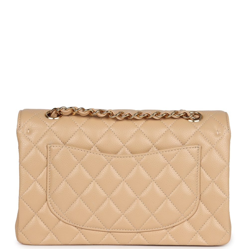 Chanel Small Classic Double Flap Bag Beige Caviar Gold Hardware - Image 4