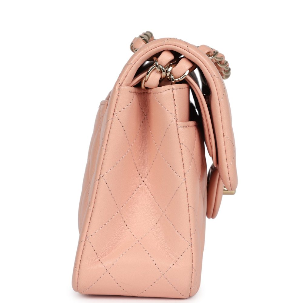Pre-owned Chanel Small Classic Double Flap Light Pink Lambskin Gold Hardware - Image 3