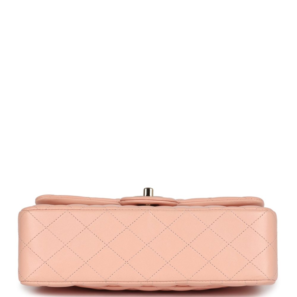Pre-owned Chanel Small Classic Double Flap Light Pink Lambskin Gold Hardware - Image 6