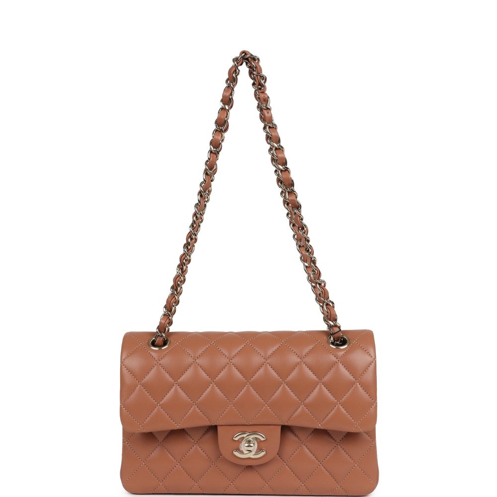 Chanel Small Classic Double Flap Bag Caramel Lambskin Light Gold Hardware - Image 7