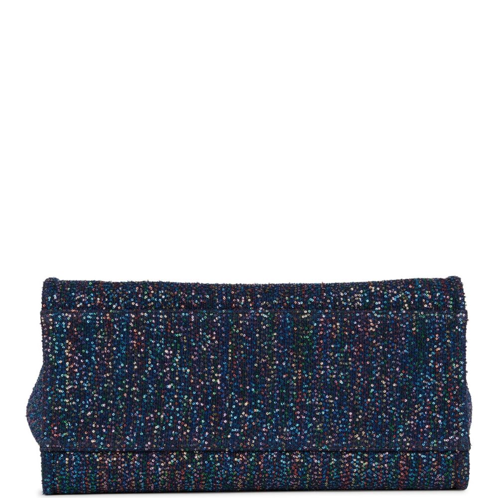 Chanel Large Deauville Shopping Tote Blue Sequin Boucle Silver Hardware - Image 7