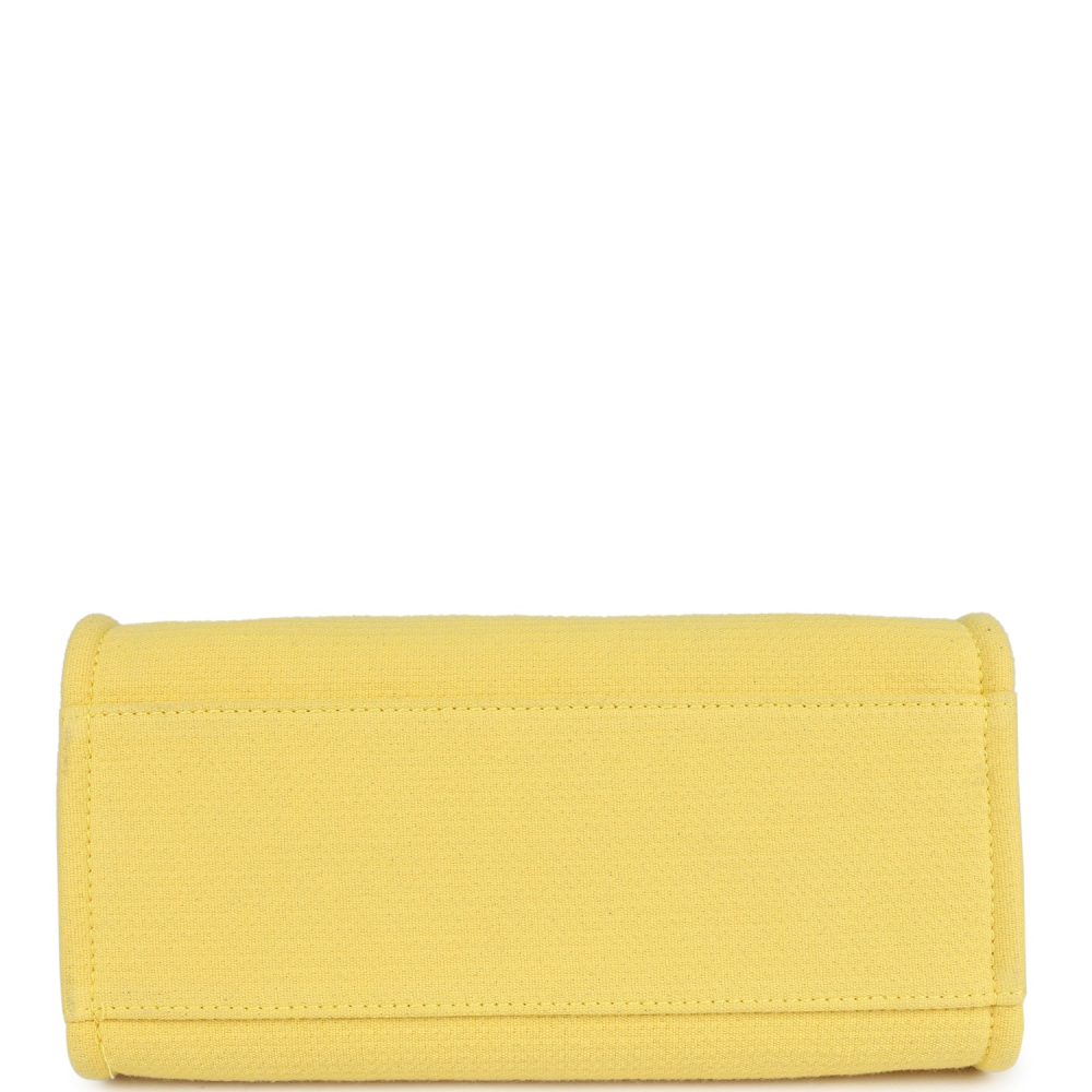 Chanel Small Deauville Shopping Tote Yellow Canvas Light Gold Hardware - Image 7