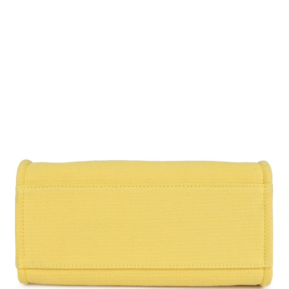 Chanel Small Deauville Shopping Tote Yellow Canvas Light Gold Hardware - Image 9