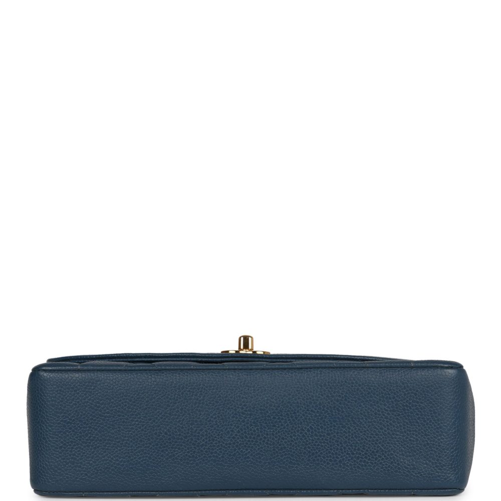 Vintage Chanel Medium Diana Flap Bag Blue Caviar Gold Hardware - Image 6