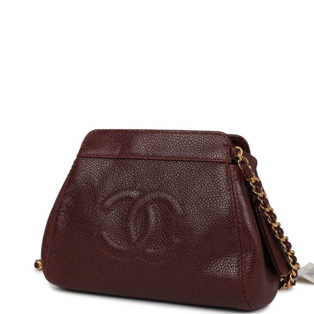 Vintage Chanel CC Shoulder Bag Brown Caviar Gold Hardware - Image 5