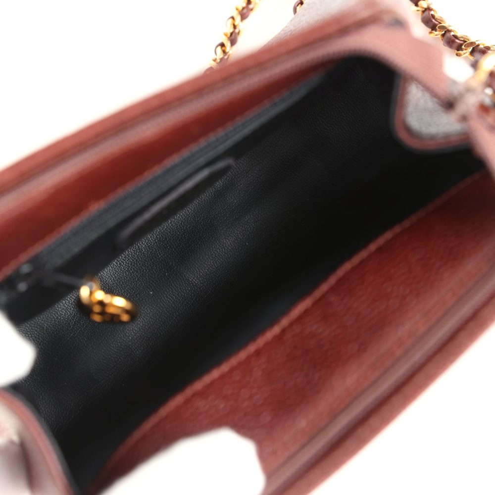Vintage Chanel CC Shoulder Bag Brown Caviar Gold Hardware - Image 8