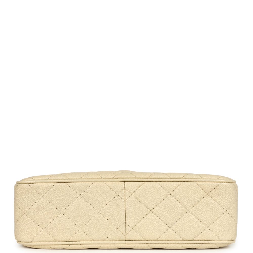 Vintage Chanel Medium Camera Bag Light Beige Caviar Gold Hardware - Image 6
