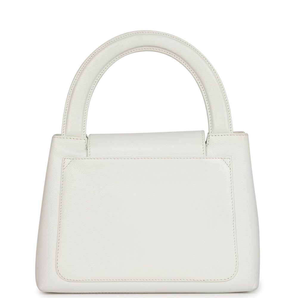 Vintage Chanel Small Kelly White Caviar Gold Hardware - Image 4