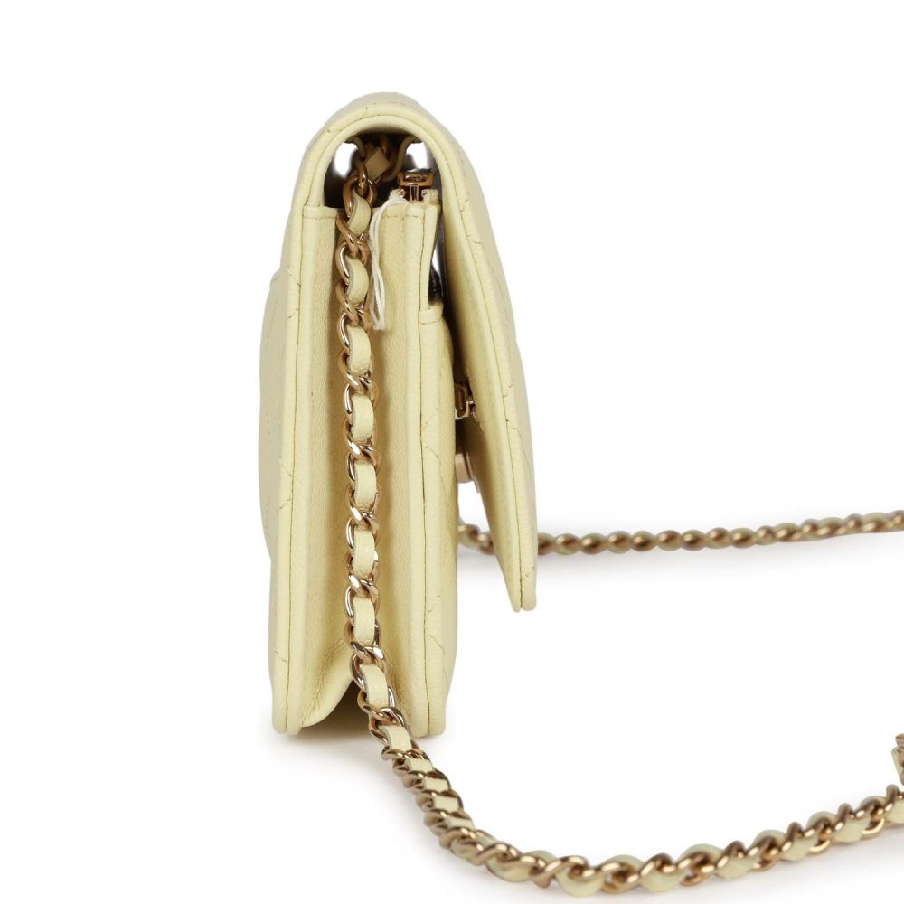 Chanel Wallet on Chain WOC Yellow Caviar Light Gold Hardware - Image 3