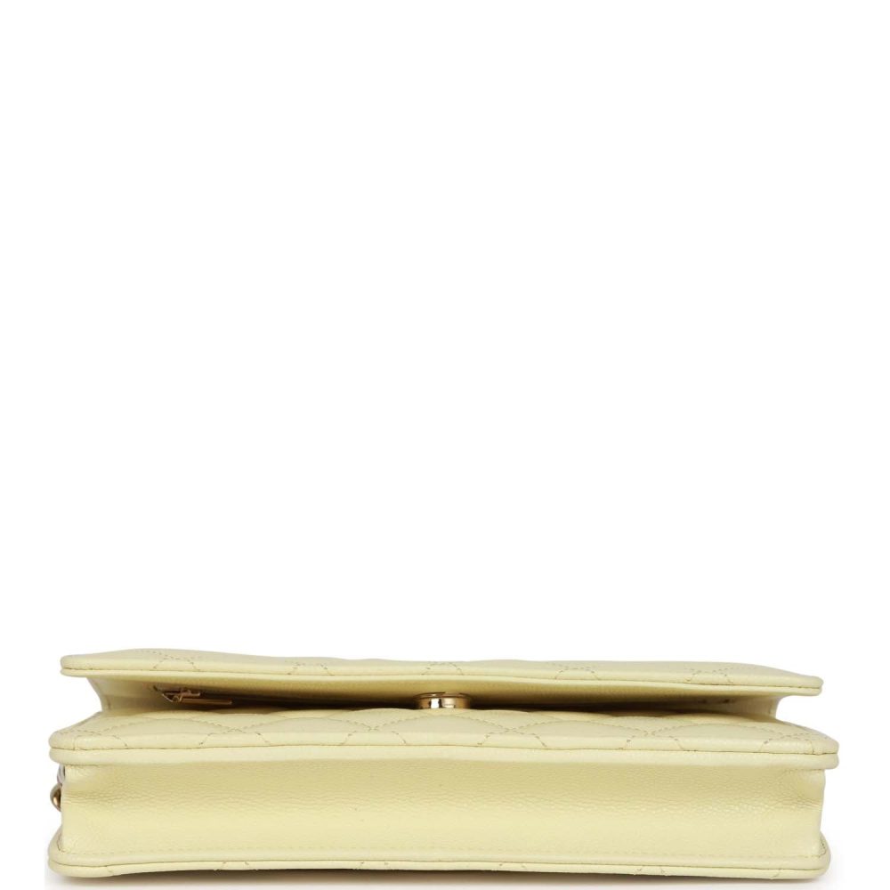 Chanel Wallet on Chain WOC Yellow Caviar Light Gold Hardware - Image 6