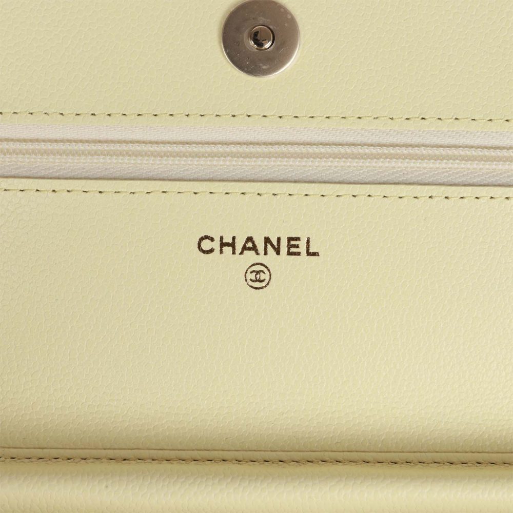 Chanel Wallet on Chain WOC Yellow Caviar Light Gold Hardware - Image 8